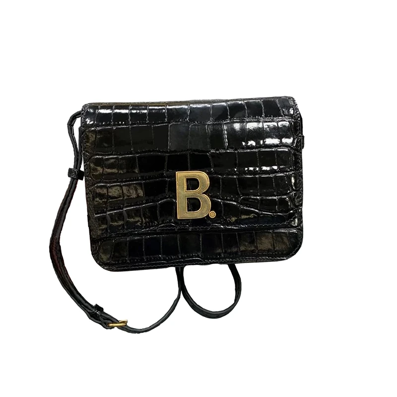 

Customizable logo 2021 new fashion B letter leather Alligator Embossed small square bag single shoulder women's bag organ bag, Customized color