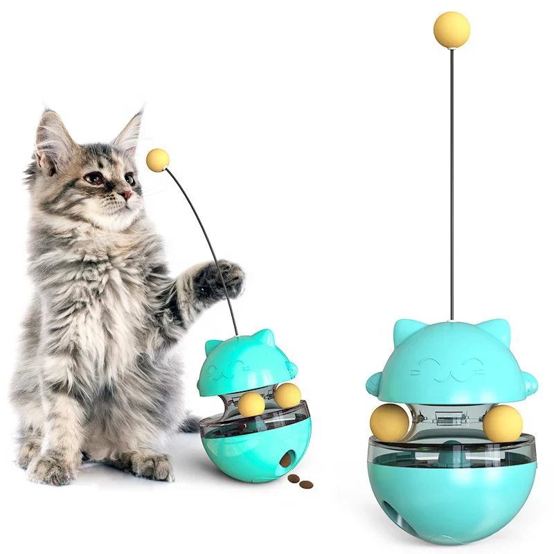 

Pet Tumbler Ball Toys Cat Dog Puzzle Feeding Training Adjustable Dispenser Interactive Ball