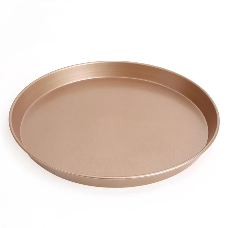 

CHEFMADE 10 Inch Carbon Steel Non Stick Pancake Bakeware Tray Baking Dish Cake Plate 10" Deep Pizza Pan for Oven Baking, Champagne gold