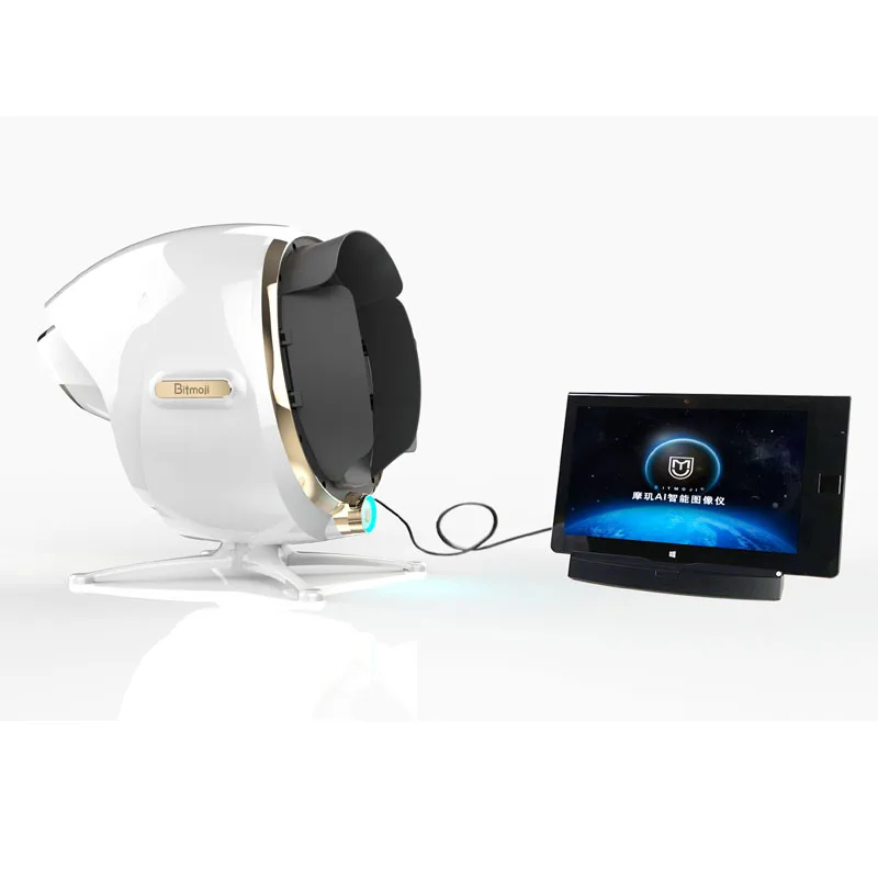

2020 Professional Smart 3D Skin Analyzer Moji Digital AI Skin Analysis Facial Skin Analyzer, White/black