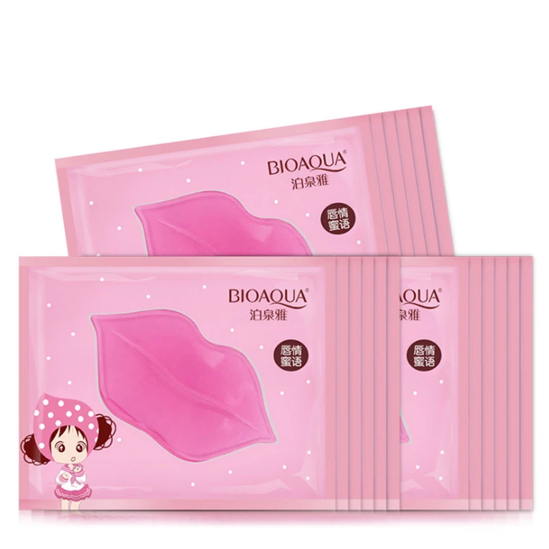 

bioaqua brand wholesale Manufacturer moisturizing collagen crystal lipstick care mask hydrogel private label lip mask, Pink