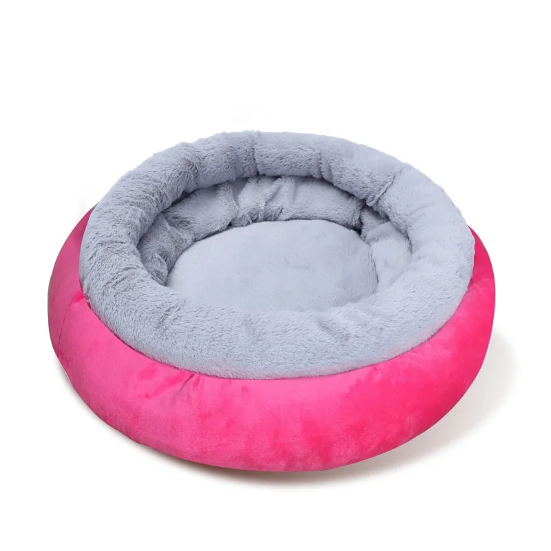 

New Pet Supplies Bed 2021 Round Pet Winter Bed For Dogs Warm Deep Sleep Cat Bed, As picture