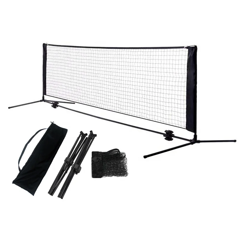 

Factory Wholesale Price High Quality 4M Folding Adjustable Height Portable Badminton Net And Pickleball Tennis Net Stand, Black/white or customized