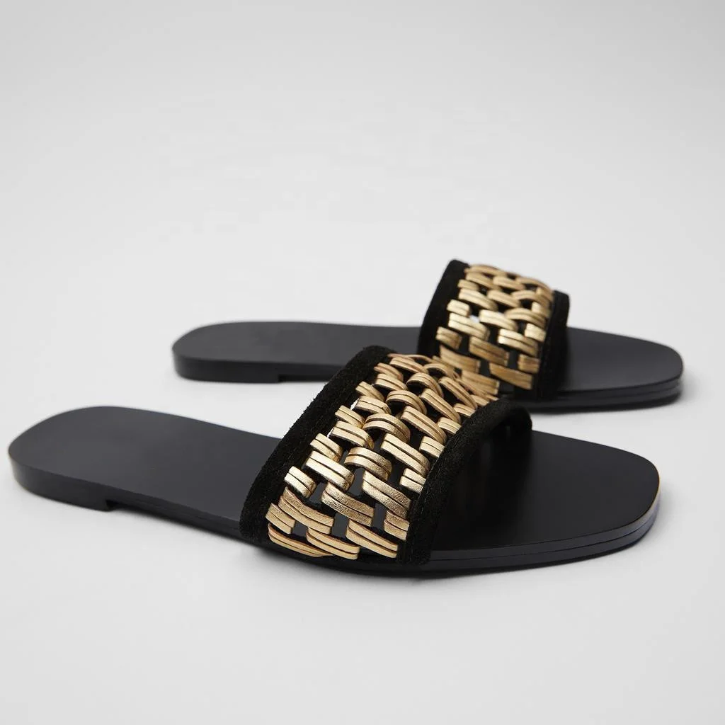 

2020 Summer Hot Sale Gold Metal Weave Fashion Sandals For Women And Ladies Sexy Designer Sandals Women Famous Brands, Black