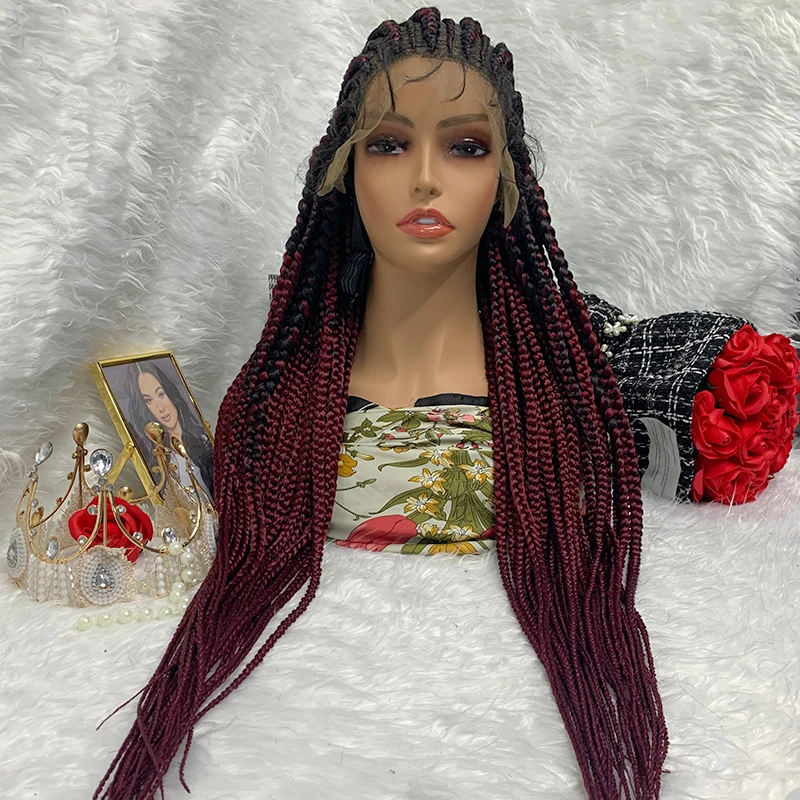 

Synthetic Fiber Wigs Color Braided Synthetic Lace Front Wigs Braid Wigs For Women