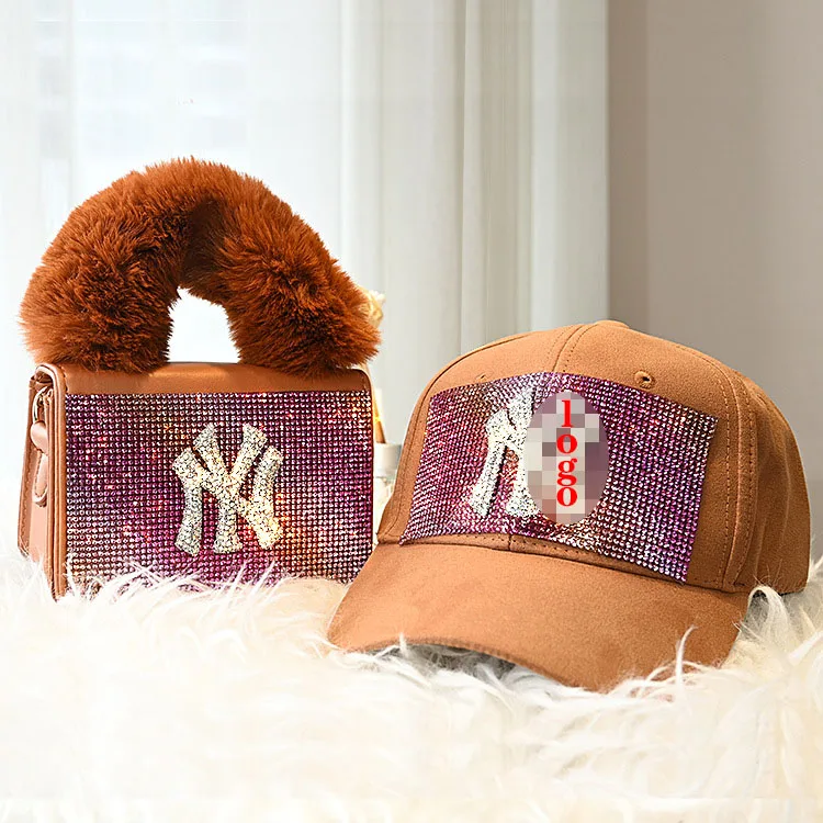 

2021 Vintage Ladies Crossbody Ny Purse Handbags And Matching Hats Set Small Designer Ny Bucket Hat And Ny Logo Bags, Multi color