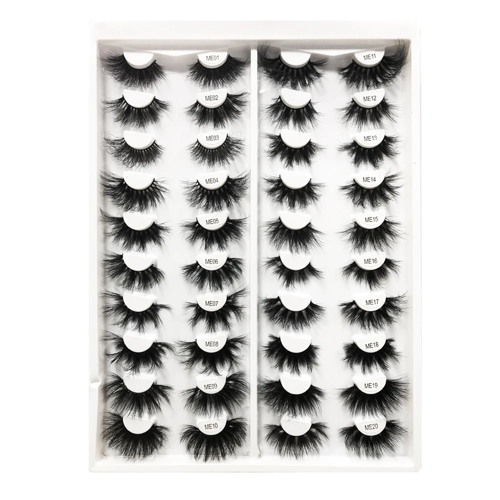 

Private Label Mink Lashes 100% Real Lightweight And Dramatic Strip 25mm real Mink Eyelash With Vendor, Natural black