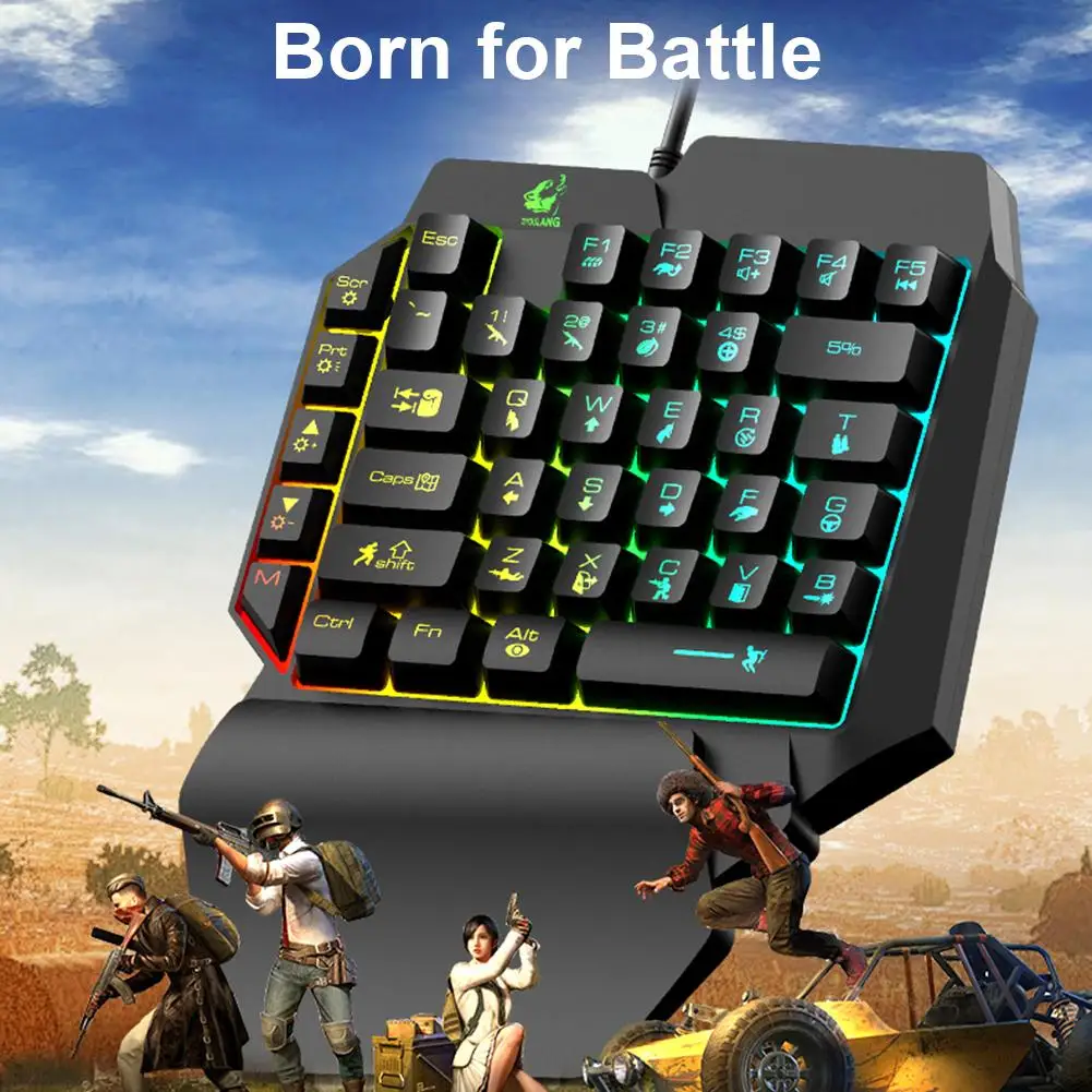 K15 Game Keyboard 35 Keys Waterproof Backlight 1.5M Mechanical  Mobile Phone Keyboard for One Handed Gaming Keyboard