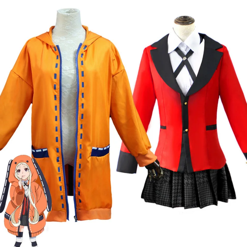 

Anime Kakegurui Cosplay Figure Yomotsuki Runa Cosplay Costume Coat JK School Girls Uniform Hoodie Halloween Dress For Women