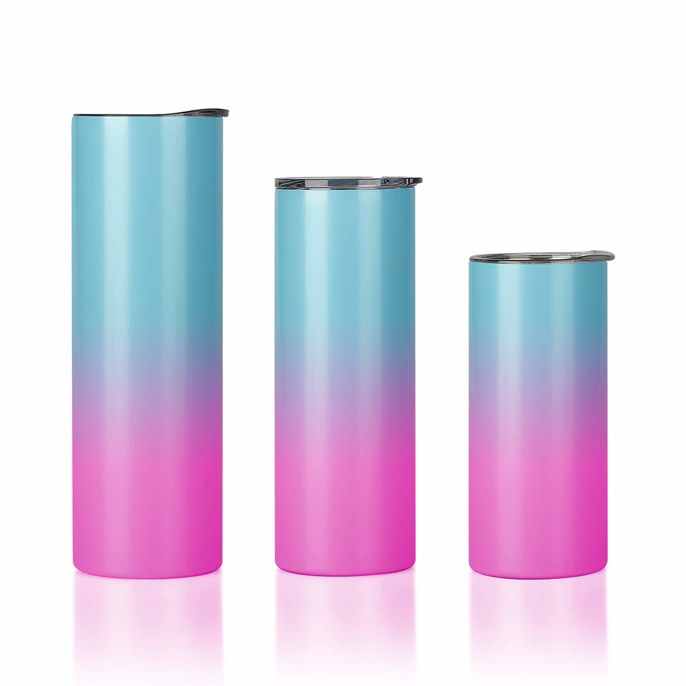 

Blanks 20oz White Skinny Straight Double Wall Stainless Steel Insulated Travel Sublimation Tumblers with Lid and Straw, Customized color