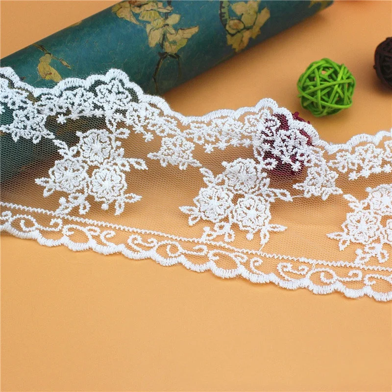 

high quality white cotton lace trim for garment accessories