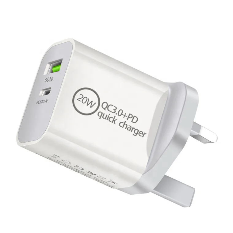 

High Quality PD 20W Usb C Type C QC 3.0 Fast Charging Usb Charger for Iphone 12 UK Plug USB Charger Adapter