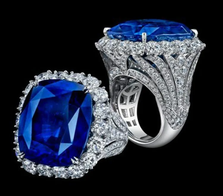 big blue diamond ring