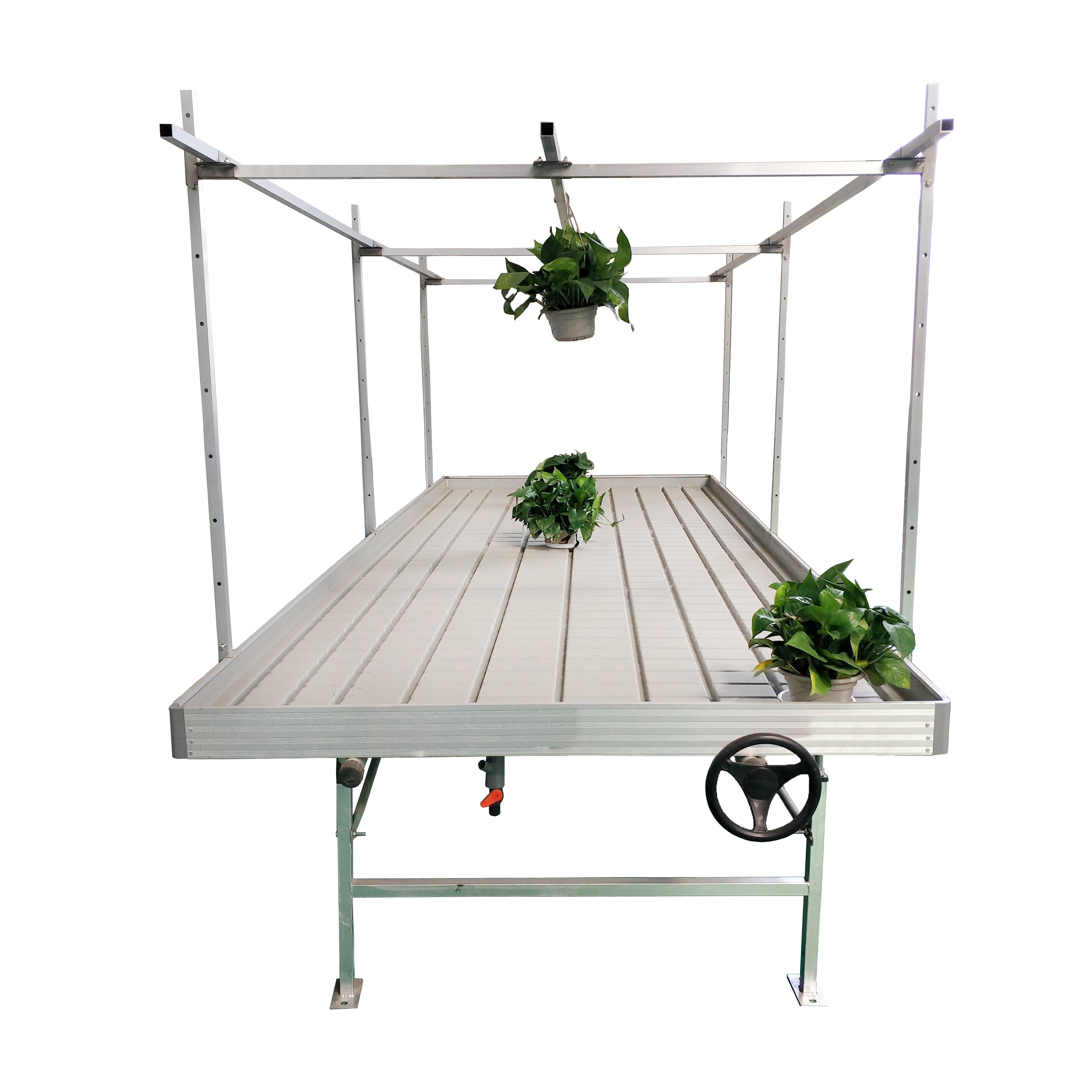
Rolling greenhouse growing Ebb and flow benches 