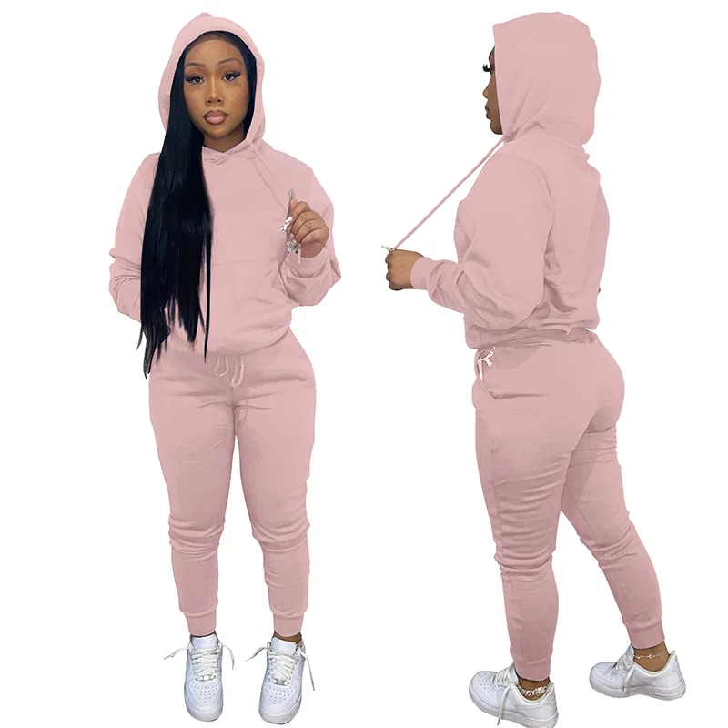 

CHS0009W Women Autumn Sports Tight Suit Women Clothing Running Outfits Sweater Two Piece Joggers sweatpants and hoodie set