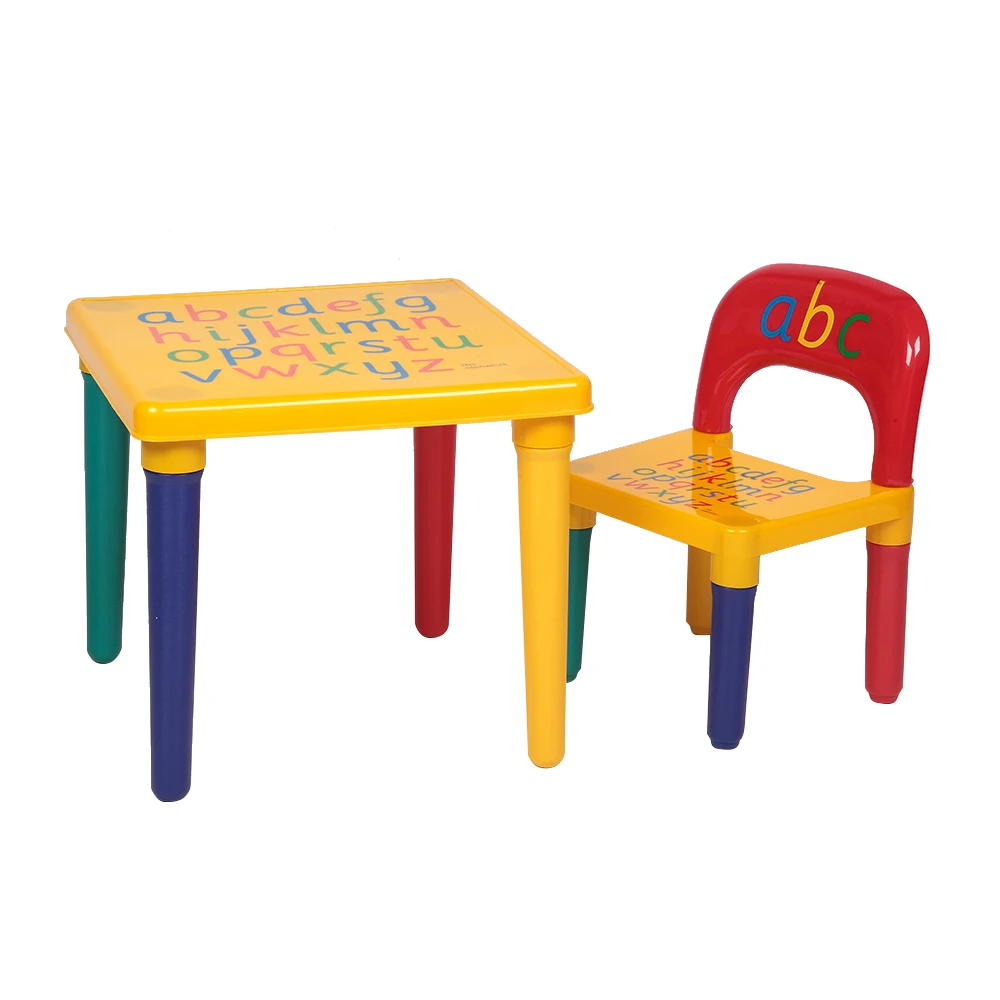 

Children Table Chair Set Yellow & Red Plastic Kids Table Chair Set