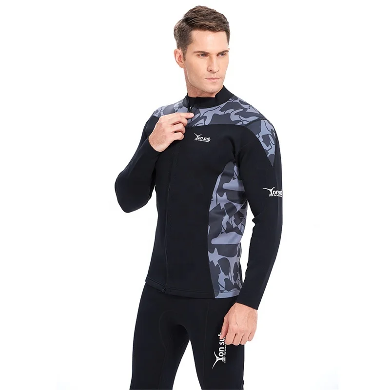 
2 MM Two Piece Surfing Wetsuits Anti-UV Neoprene Long Sleeve Men Diving Wetsuit 