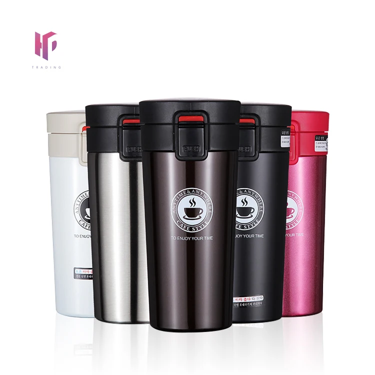 

400ml Double Walled Vacuum Car Coffee Bouncing Stainless Steel Cup Customized Insulation Travel Coffee Mug Tumbler Cup