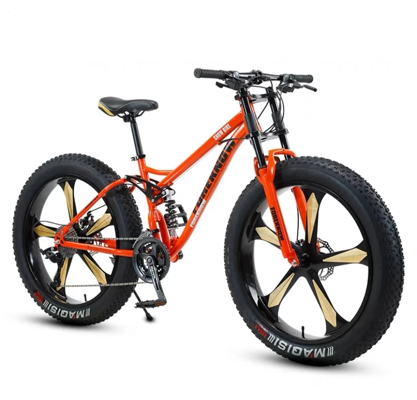 

26 inch 24speed 21 speed snow fat tire aluminum steel bike full suspension bicycle, Customerized