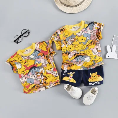 

2020 cute children's short-sleeved t-shirt kids wholesale clothing summer dress boy cartoon animal baby toddler clothes