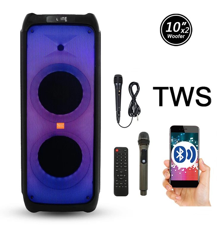 

Outdoor Karaoke Blue tooth USB Speaker Stage Dancing 10 inch subwoofer j-jbl party box original Wireless speaker with led light, Black