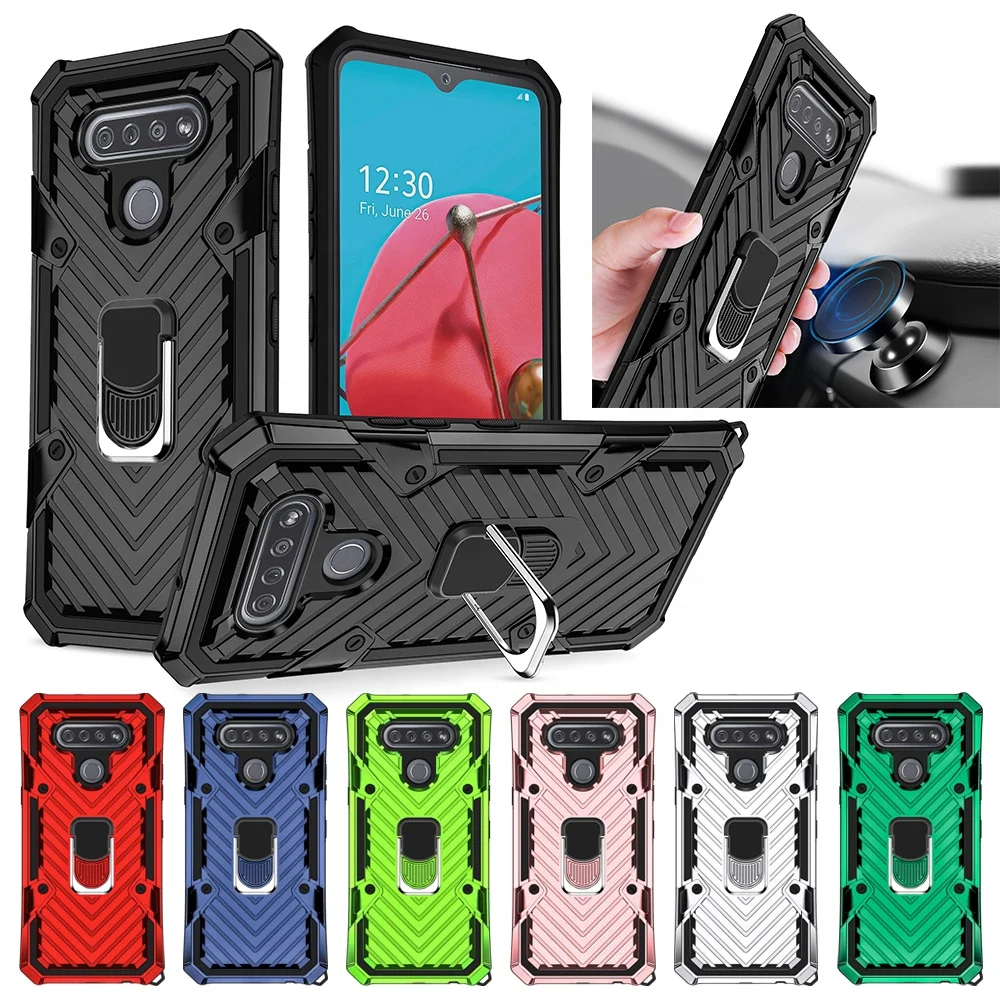 

For LG K51 K31 TPU PC 2 in 1 Hybrid Case with 360 Rotation Hidden Kickstand Car Bracket Cellphone Cover for LG Stylo 6, Black, red, rose gold, silver, army green, blue, green
