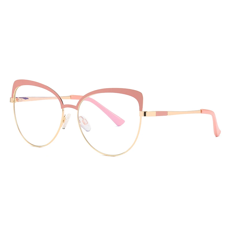 

Ladies Cat Eye Glasses Frames For Women Metal Frame Optical Fashion Eyewear Computer Pink Color Glasses, Any colors