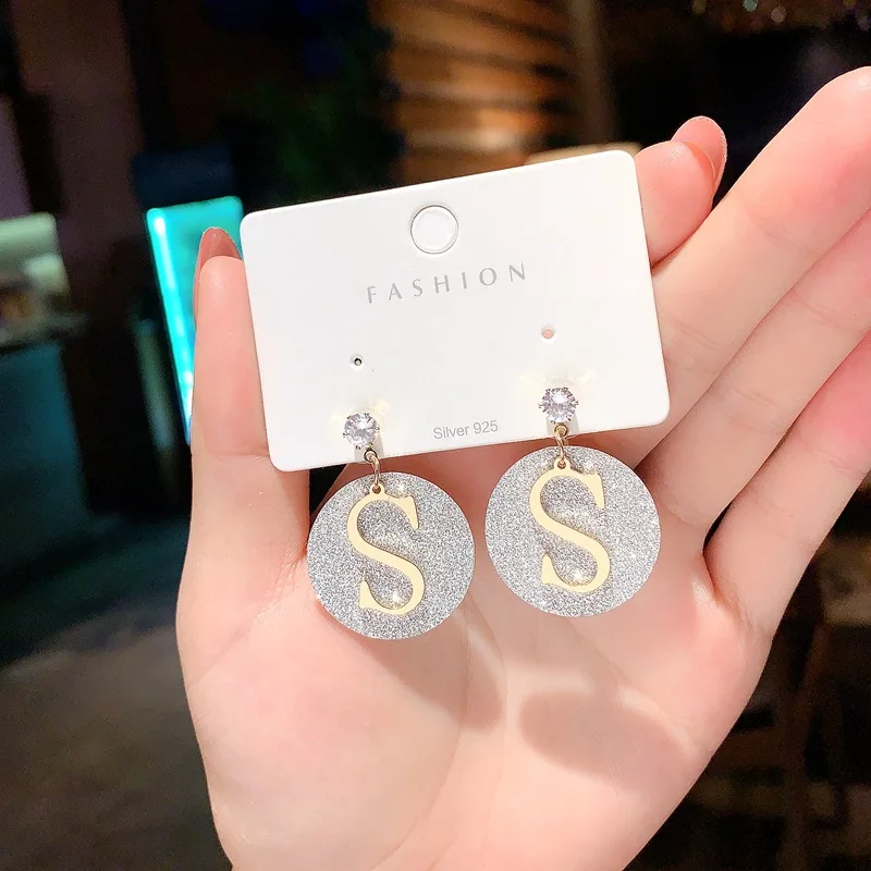 

S925 Silver Popular Elegant Double S Hanging Letter Earrings 925 Sterling Silver Earrings Stud Earrings