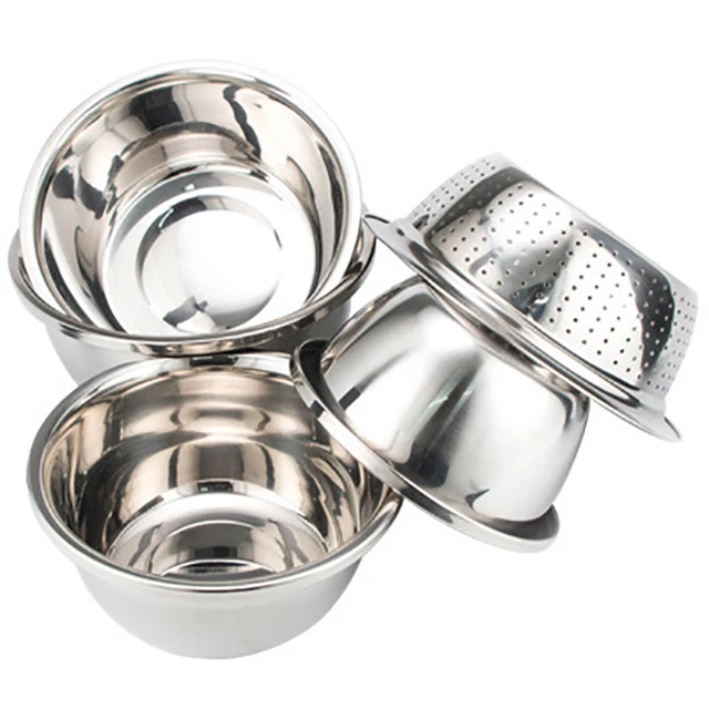 

304 Top quality custom various size kitchen seasoning bowl stainless steel serving mixing bowls set, Customized color