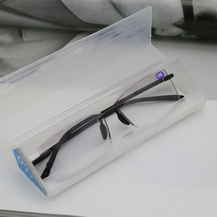

Reading Glasses Cheap Light Reading Optical Frames Rimless Plastic Reading Glass Fashion Oval Shaped Rimless Men Unisex PC Print