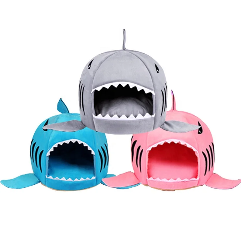 

Shark Shape Dog House Large Dogs Tent High Quality Cotton Small Dog Cat Bed Puppy House Pet Product, Pink, blue, gray