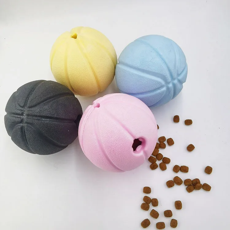 

Wholesale Multi-function funny bouncing toy small food storage pet toy molar bite dog toy ball, Picture showed