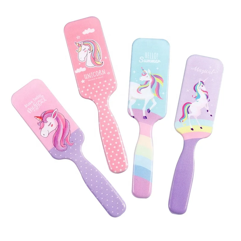 

Candy Color Hair Brush with Unicorn Pattern Hair Comb, As picture showed or customized