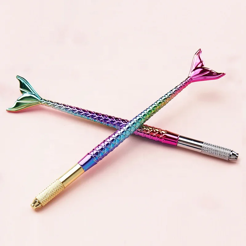 

Disposable Manual Marble Color Nano Plastic Metal 3D Long-Lasting Pigment Flat Blade Mermaid Tail Eyebrow Microblading Pen