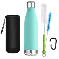 

Cheap promotional In stock 500ML cola shape stainless steel double wall insulated sport water bottle ready to ship