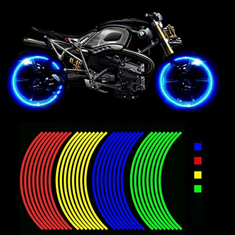 

Free Shipping Car Tyre Rim Stickers 18 inches Tire Protection Decoration Automobile Rim Reflective Motorcycle Wheel Stickers