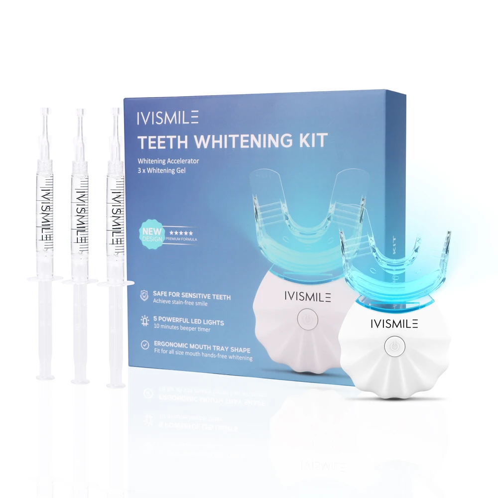

Professional Home Use IVISMILE Private Label Tooth Bleaching Blue LED Light Teeth Whitening Kit
