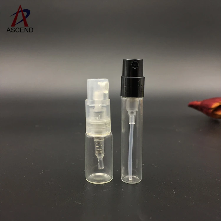 
hot sale pocket mini 1.5ml 2ml 2.5ml sample vial with spray empty glass refillable test perfume spray vial bottle 