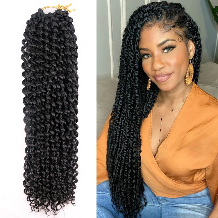 

Fast Delivery Long 18" Extension 20 Inch Color Wholesale Synthetic Water Wave Crochet Passion Twist Braid Hair, #1b #t27 #t30 #tbug #t1b/30/27 #t21b/27/613
