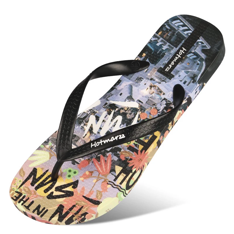 

Hotmarzz cheap dropship wholesale custom logo mens slippers sandals flip flops, Shown