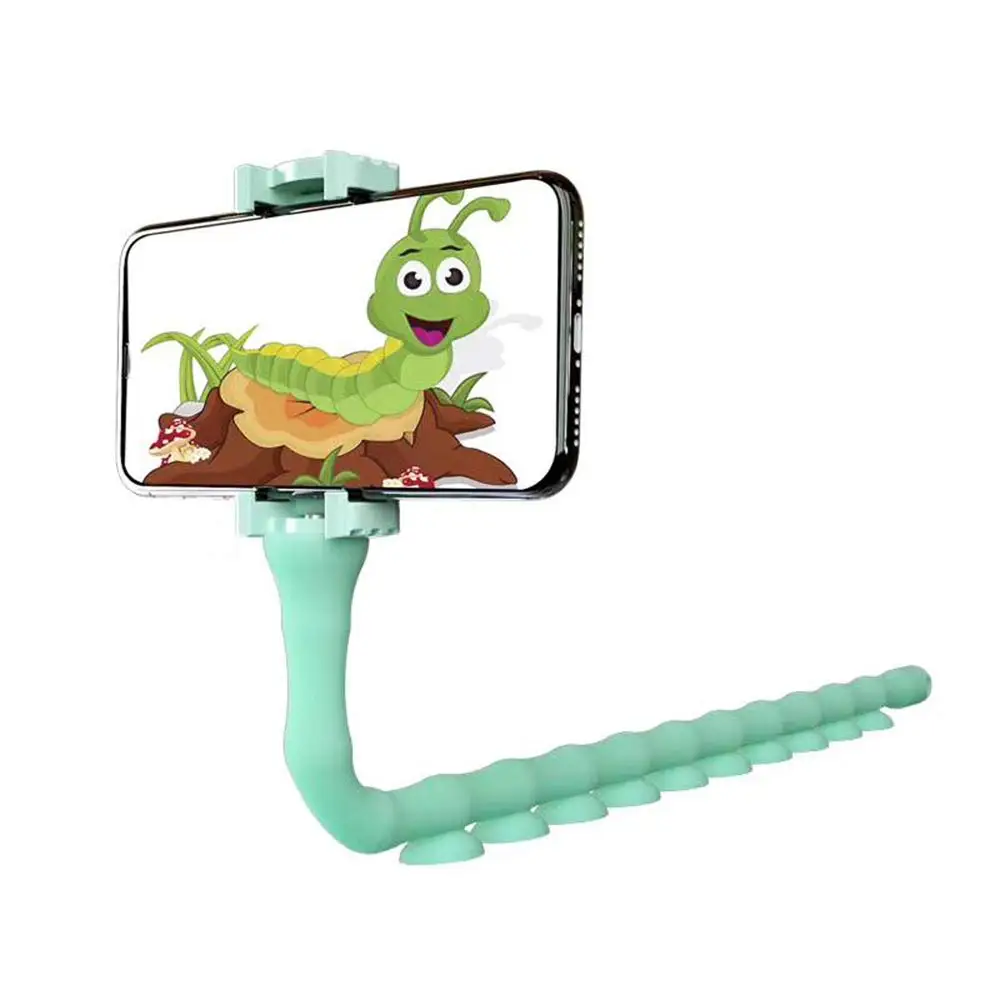 

New Wall Live Support Cute Caterpillar Lazy Bracket Mobile Phones Desktop Car Holder Worm Flexible Suction Cup Holder