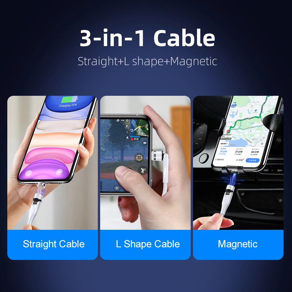 
Factory price oem cheapest custom logo 3 in 1 data magnetic charging cable fast 