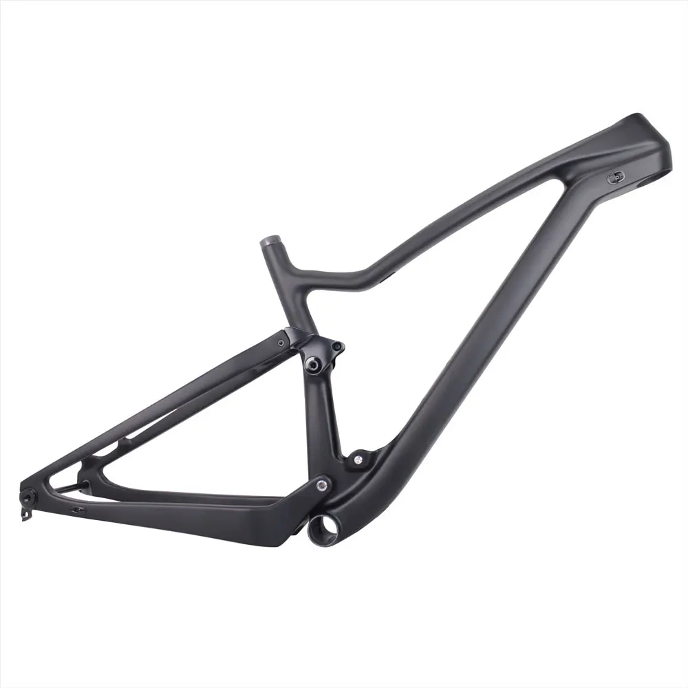 

29er MTB Full Suspension Carbon Bike Frame Enduro MTB Boost Frame FS029, Black