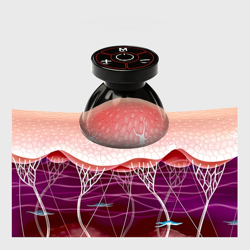 

Gubebeauty AMZ hot electric cupping massager muscle relax homeuse low frequency massage cups for homeuse with FCC&CE, Black