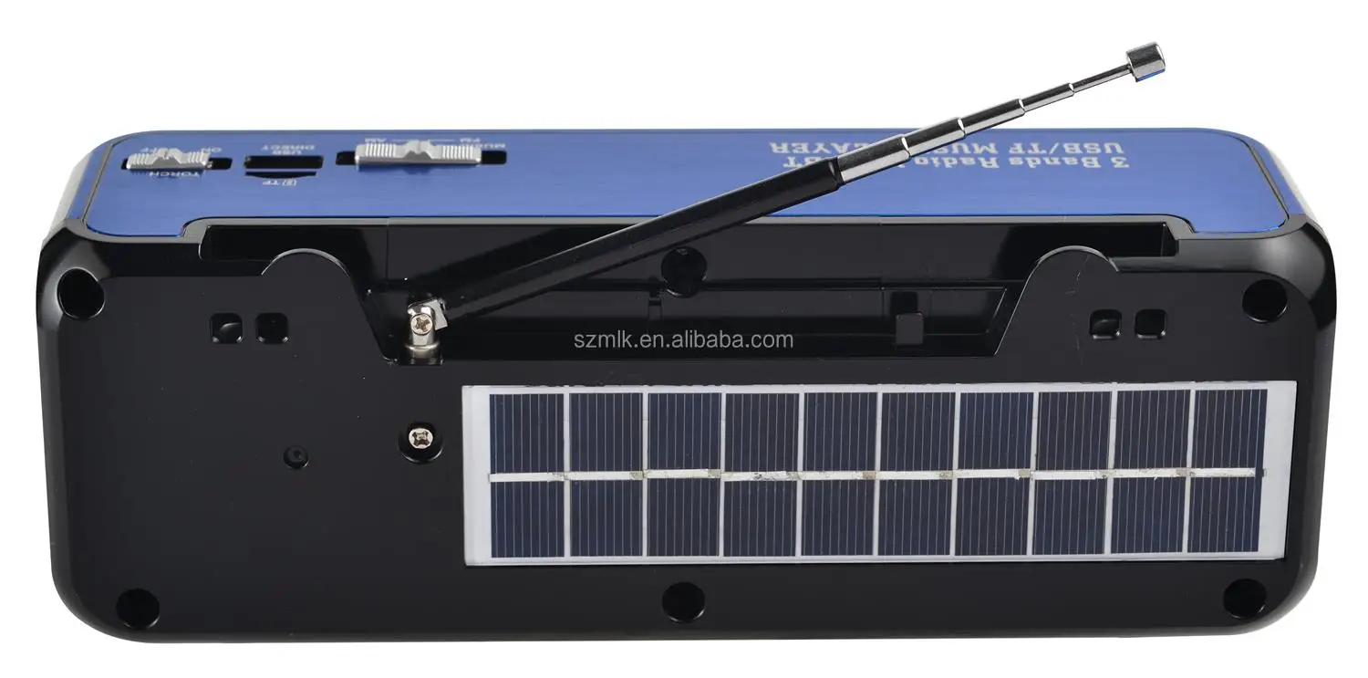 最新便携式太阳能电池板收音机无线扬声器,带fm/usb/am/sw