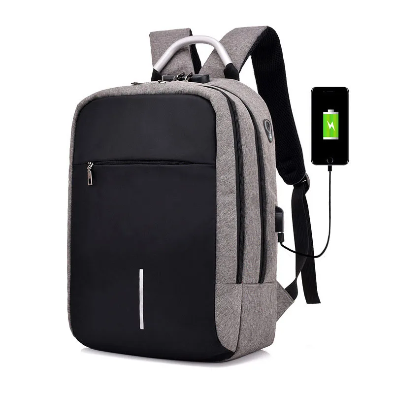 

nylon men laptop backpack with lock laptop backpacks waterproof with usb charging port, As details shows /oem