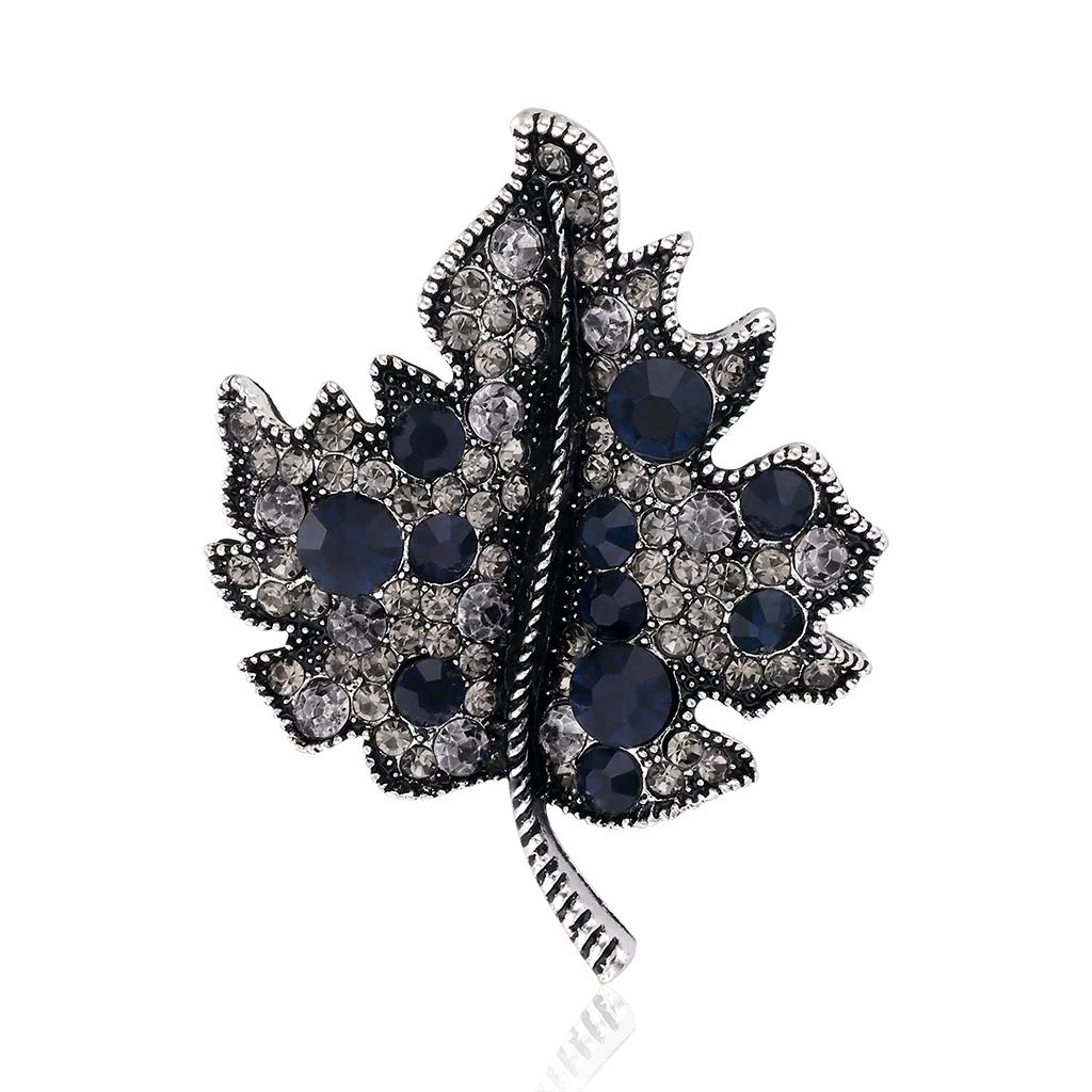 

Vintage Rhinestone Leaf Shape Brooches for Women Enamel Brooch Pins Jewelry Accessories