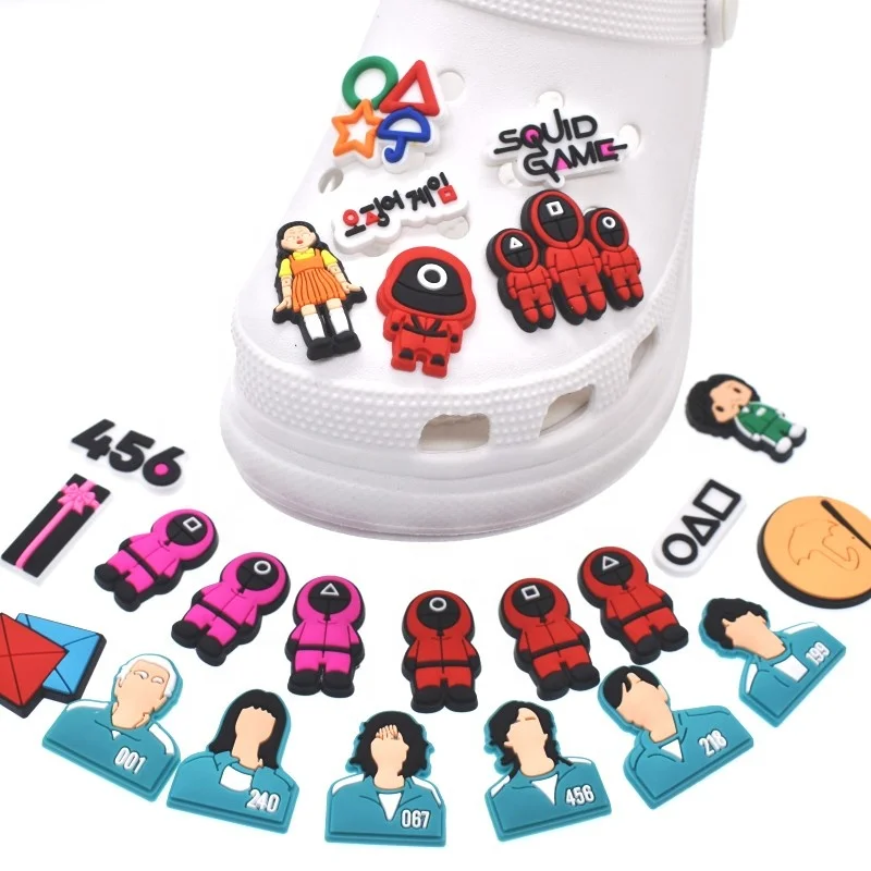 

honey comb croc charm Korea Squid game croc charm clogs sandals TV show shoe charms fit for bracelets, As picture
