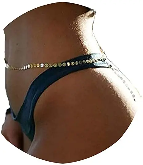 

Vintage Summer Belly Body Chain Party Body Jewelry Sequin Waist Chain for Women and Girls, Picture shows