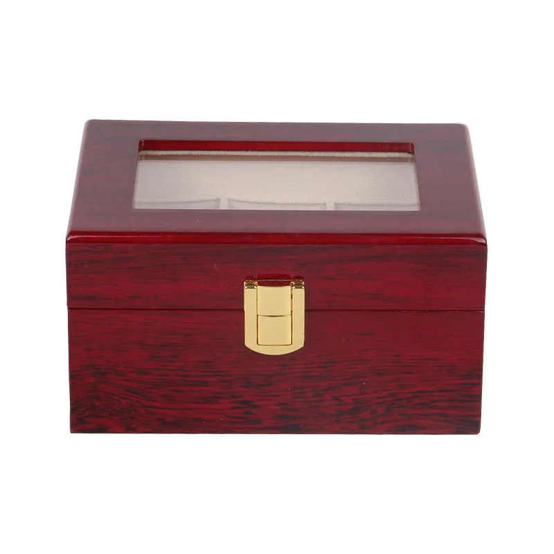 

High glossy lacquer 3 slots wooden watch gift case in stock, Red